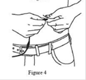 Figure 4 shows how to pinch your skin an insert the needle.