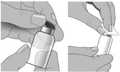 Step 5: remove the cap and wipe the stopper with alcohol.