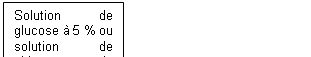 Zone de Texte: Solution de glucose à 5 % ou solution de chlorure de sodium à 9 mg/mL (0,9 %)